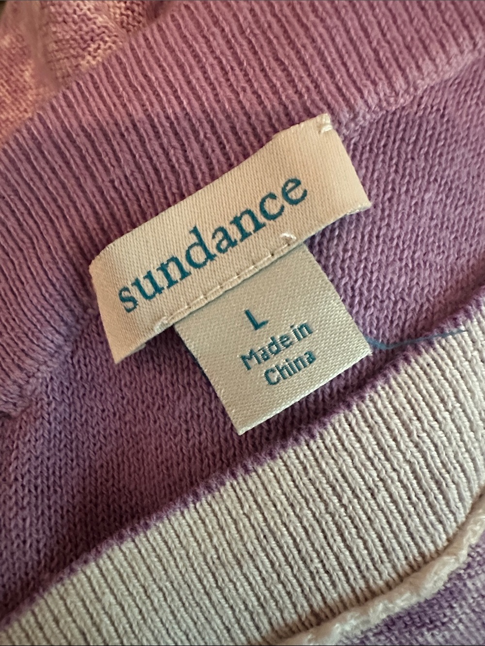 Sundance Samantha Lilac V-Neck casual 100% cotton hi lo Large sweater - Picture 12 of 14